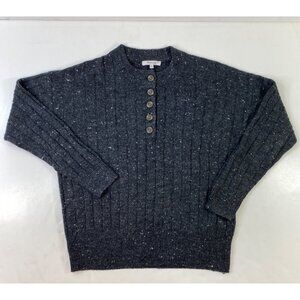 Madewell Womens Donegal Bowden Gray Henley Sweater Wool Size Small